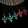 Wholesale Punk Flame Anchor Luminous Necklace for Men Cow Helmet Pendant Glow in the Dark Necklace (KN5431)