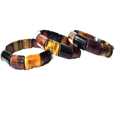 Hot Sell Personalized Fashion Geometric Gemstone Multi Tiger Eye Natural Stone Bracelet for Men Women Unisex