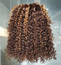 Cheap Piano Color P430 Bob Curly 100% Human Hair Lace Closure 4x4 T Lace Wig
