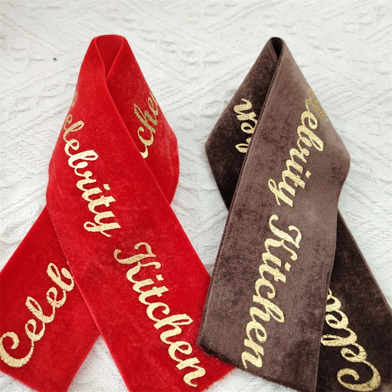 Factory Price Gift Wrapping Birthday Gift Box Decorated Ribbon Velvet Ribbon Custom Printed logo Velvet Ribbon Bow