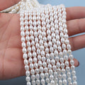 Natural Pearls Wholesale 4-5mm White Rice Freshwater Pearl Strands (MOQ 2 Strands)