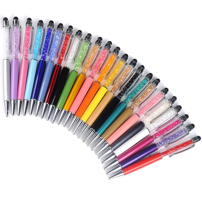 23 Color Ink Black Blue Crystal Ballpoint Pen Creative Stylus Pen Writing Ballpen Stationery Office School Supplies