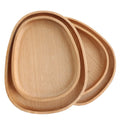 Oval Beech Wood Egg Shape Coffee Milk Snack Tray Wooden Cake Cheese Children Kid Snack Fruit Side Food Plate Tray