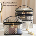 BSCI Factory Large Capacity High-Grade Fashion Portable Cosmetic Storage Bag Hand Makeup Case Nylon Mesh Makeup Pouch All