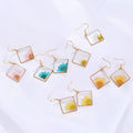 2022 Custom Fashion Jewelry Resin Dried Flowers Earings Charms Women Stainless Steel Earrings