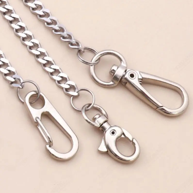 40cm Metal Key Chains Wallet Belt Chain Trousers Hipster Pants Hip Hop Rock Punk Street Key Rings Anti-lost Metal Key Chain Ring