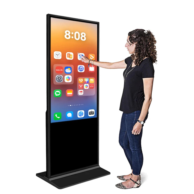 32/43/49/55 Inch Floor Standing Indoor Vertical LCD Kiosk Interactive Advertising Display Totem Touch Screen Shopping Mall