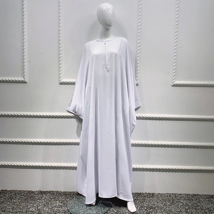 Muslim Women's Maxi Dresses Solid Color Kaftan Loose Nida Abaya Long Dress Improve Style Americans Middle East Islamic Clothing