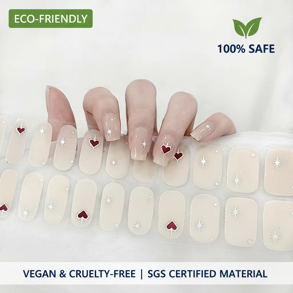 Kikilee Custom 3D Gel Nail Stickers Non-Toxic Long Lasting Semi-Cured HEMA Free Waterproof Self-Adhesive Autumn Nail Art
