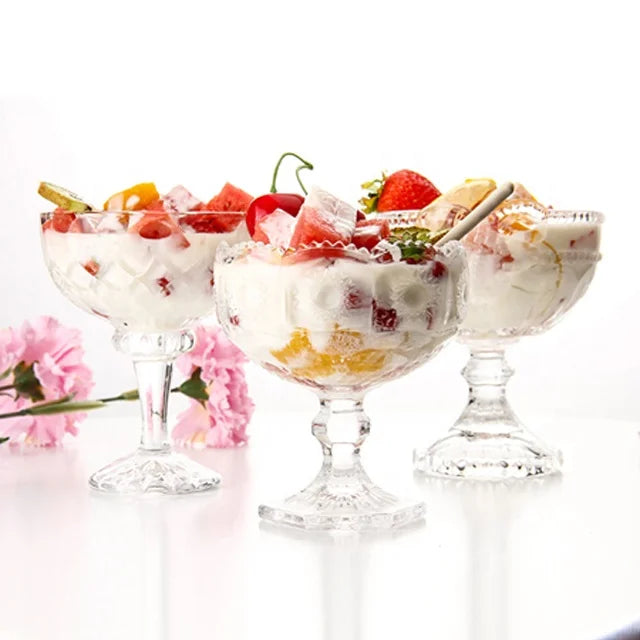 Luxury Creative European Milkshake Fruit Cup Dessert Cup Ice Cream Juice Salad Bowl