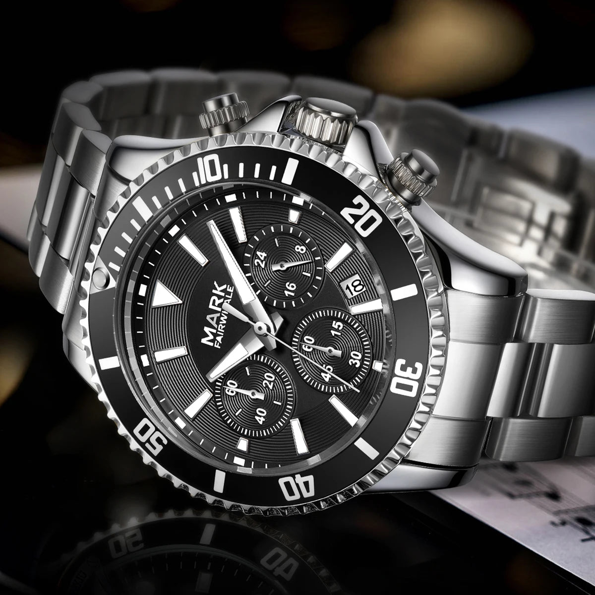 Mark Fairwhale New Arrived Hot Sale Stainless Steel Brand Sport Luxury Watch Men Quartz Wristwatch