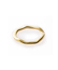 INS Simple Stainless Steel 18K Gold Plated 2MM Wide Irregular Circle Finger Ring Titanium Steel PVD Personalized Curve Wave Ring