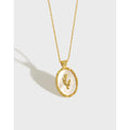 Elegant 925 Sterling Silver  Shell Flower Tulip Pendant Wholesale Necklaces for Women Gift