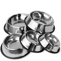 Hot Sale Color Custom Logo and Pattern Pet Feeding Bowl With Rubber Base Stainless Steel Dog Bowls