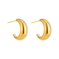 Brass Women's Trendy 18K Gold Plated Waterproof Hoop Earrings