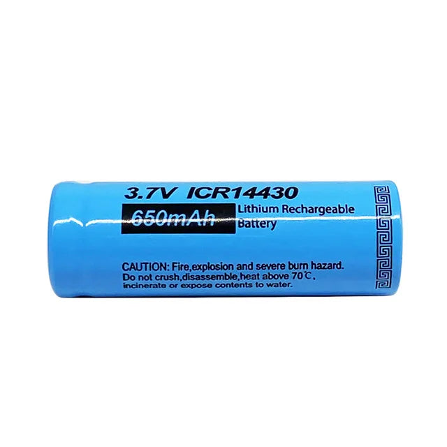 Lithium Ion Battery 14430 Lithium 3.7v Battery 650mAh Rechargeable Cylinder Li-ion Batteries