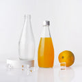 100ml 200ml 250ml 500ml 1000ml Clear Empty Recycled Round Glass Juice Bottles With Screw Lid