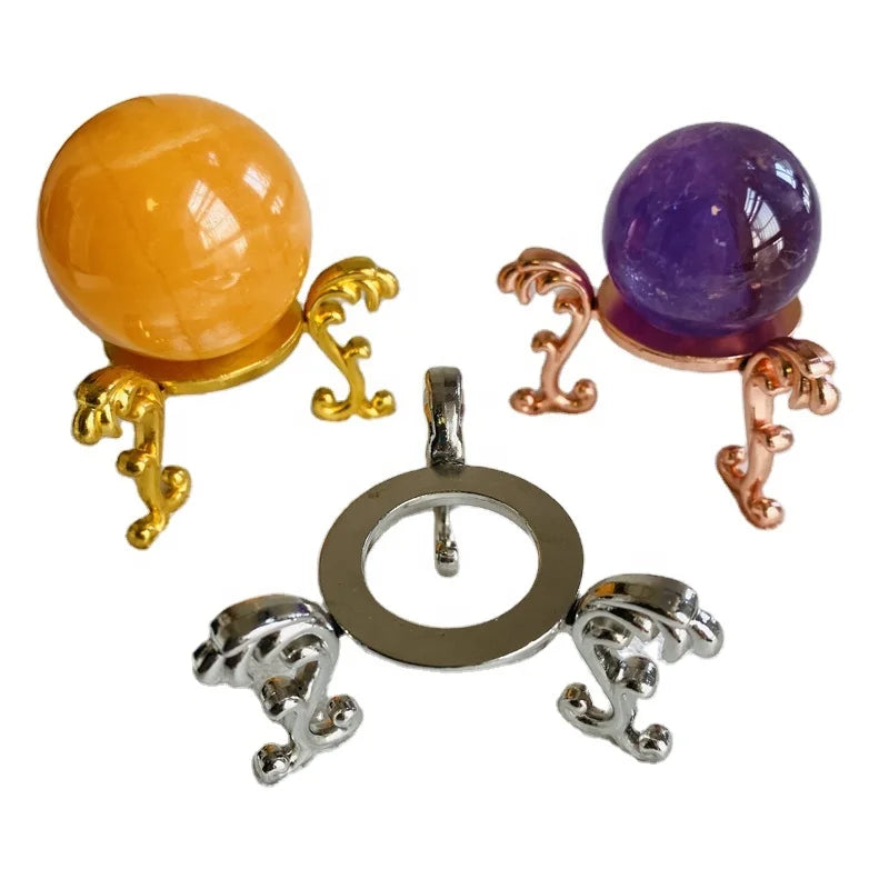 Wholesale Cheap Crystal Ball Display Stand Silver Gold Rose Gold Plating Metal Sphere Holder for Decoration