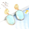 Wholesale Natural Stone Pendant Earrings Hypoallergenic Pendant Stone Gemstone Earrings