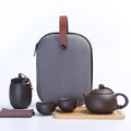 Purple Grit Travel Tea Set Includes Ceramic Tea Pot and Portable Bag