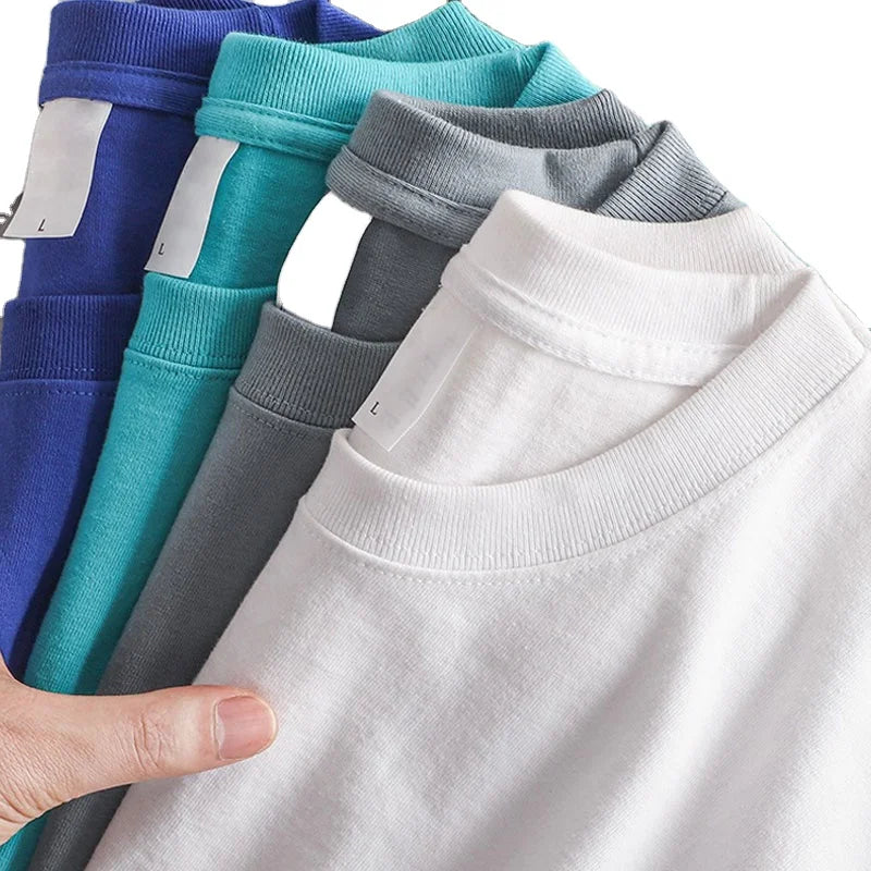 Luxury Hip Hop Streetwear Chinese Style Oversized Loose Heavyweight 100% Cotton T-shirts 240gsm Printed Blank Breathable Knitted
