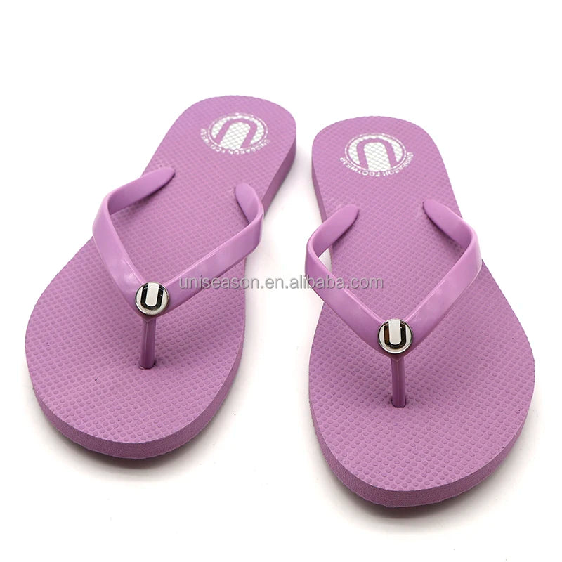 2025 New Arrival PE Flip Flop With Open Toe Light Weight and Quick-Drying Special Decoration