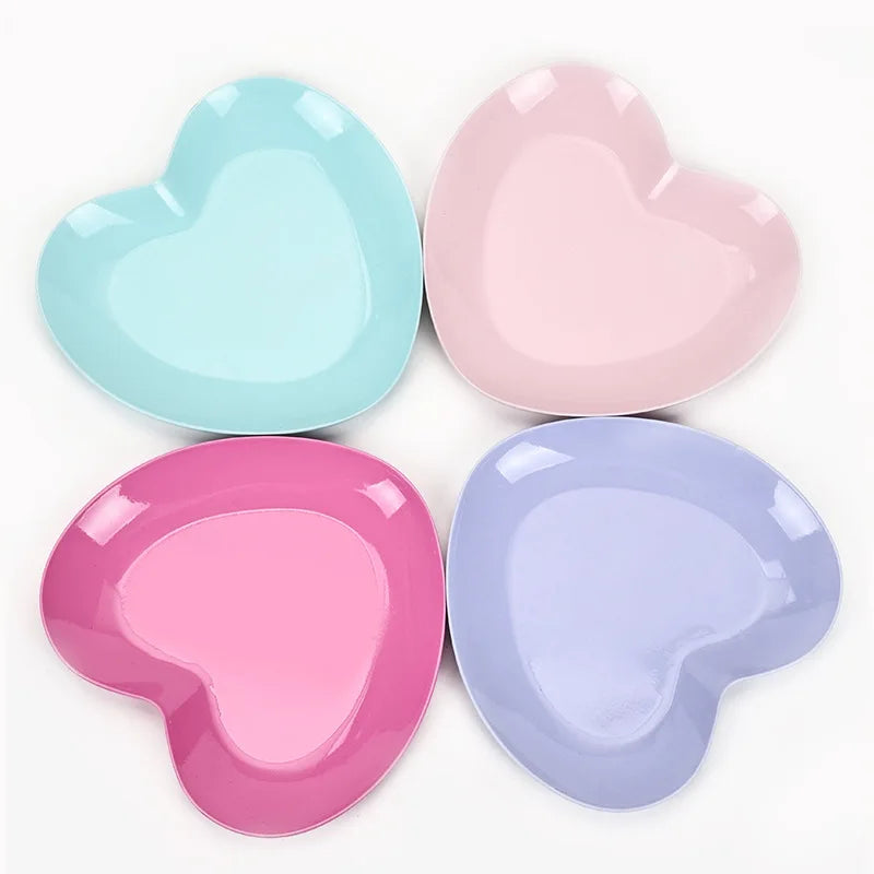 Love Heart Stainless Steel Nail Storage Trays Makeup Storage Paint Palette Manicure Tools