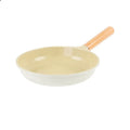 Eco-Friendly Aluminum Frying Pan with Removable Wooden Handle Ceramic Non-Stick Shallow Pan