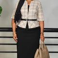 2025 African Plus Size Elegant Pencil Dress With Belt Casual Mid-Length Dress Patchwork Jacket Turkey Fashion Dresses for Women