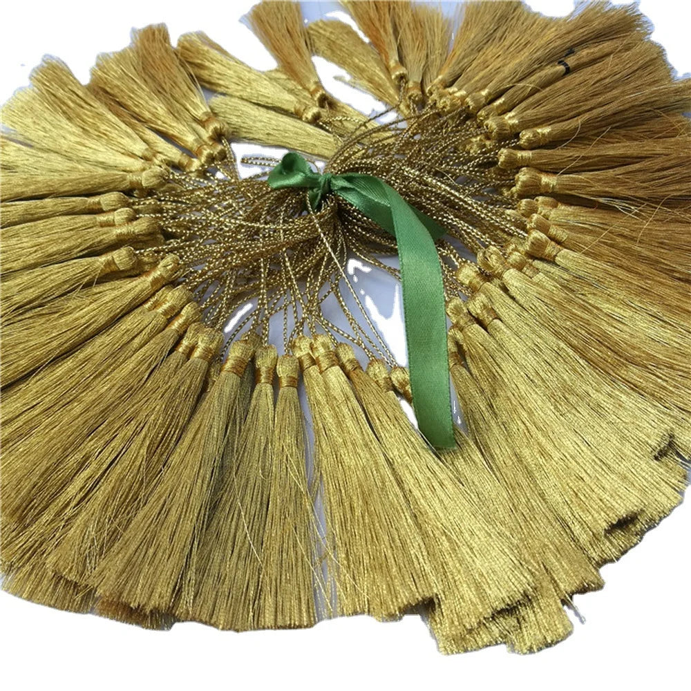 8cm Gold Silver Metallic Bookmark Tassels for Jewelry Clothing Curtains Cellphone DIY Craft Decorative Accessories