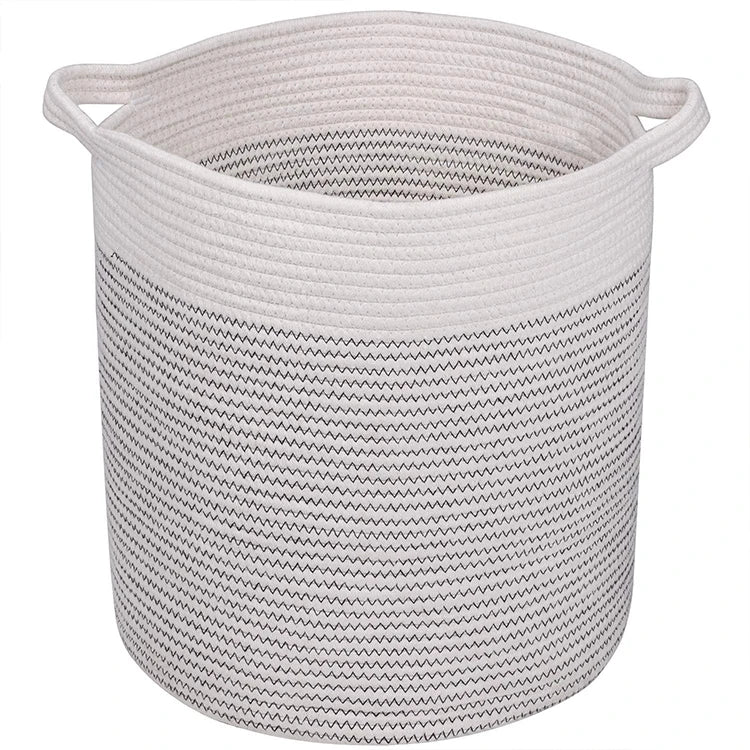 Extra Large Laundry Woven Baskets Storage Wicker Blanket Basket for Living Room Cotton Rope Laundry Basket