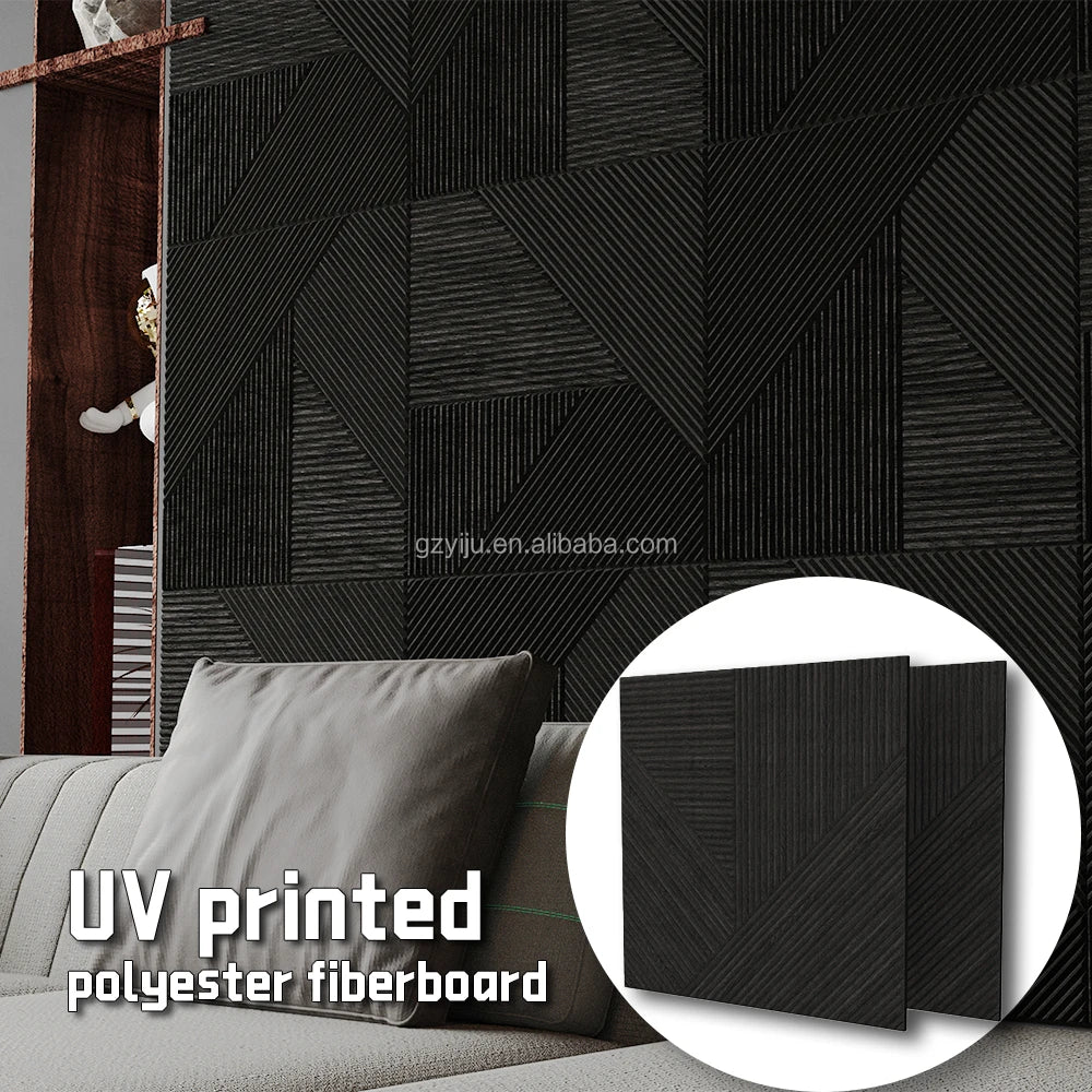 3D Embossed Texture Board Modern Eco-Friendly Polyester Fiber Sound-absorbing Acoustic Panels for Home Bar Office Interior