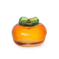 Hand Crystal Glass Persimmon Figurine for Decorating Ornament Collectible Tabletop Centerpiece Ornaments