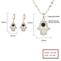 Modern Brass 18K Gold Plated Religious Zircon Jewelry Set Laminated Earrings and Necklace for Women's Weddings and Engagements
