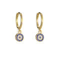 925  Silver Round Blue Zircon Hoop Dangle Hoop Earring for Women Fashion Jewelry