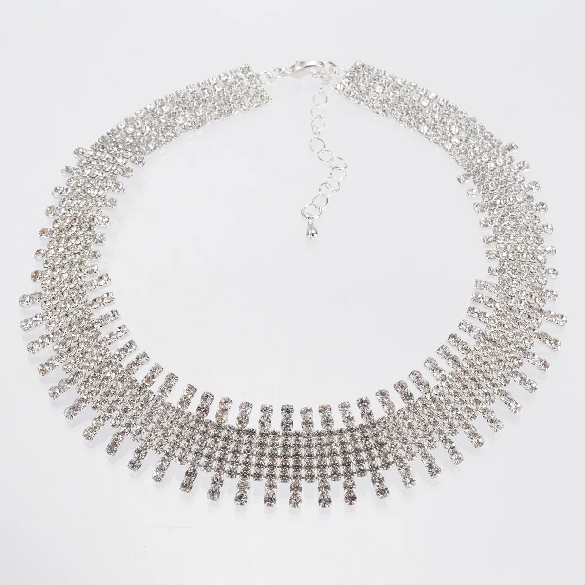 Luxury Gold Plated Necklace Chunky Full Pave Diamond Rhinestone Tassel Long Chain Chokers Vintage Style for Party or Gift