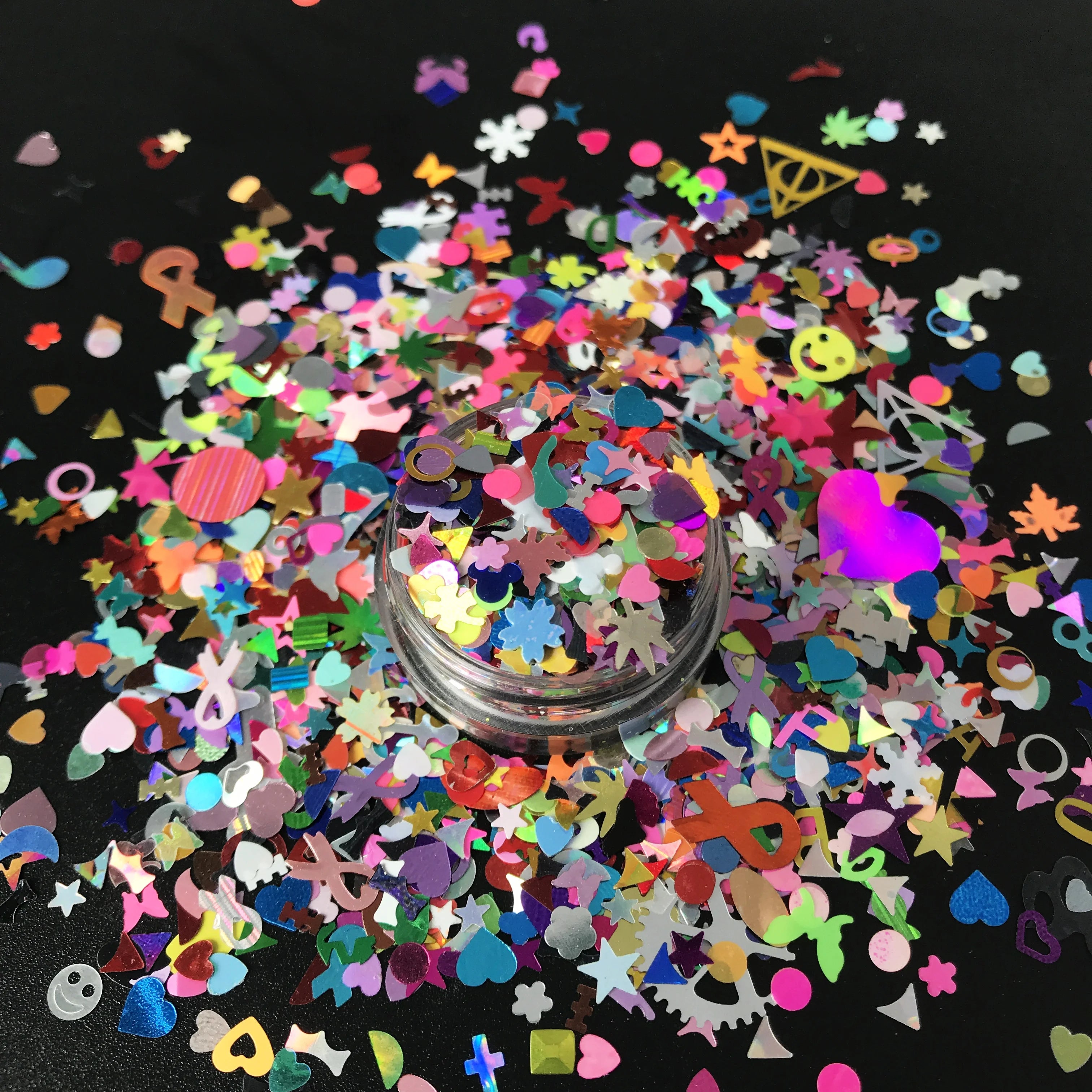Non-toxic Multi Color Mix Shape Glitter Craft PET Material 1/128"-1/1000" Size KC Brand in Stocks