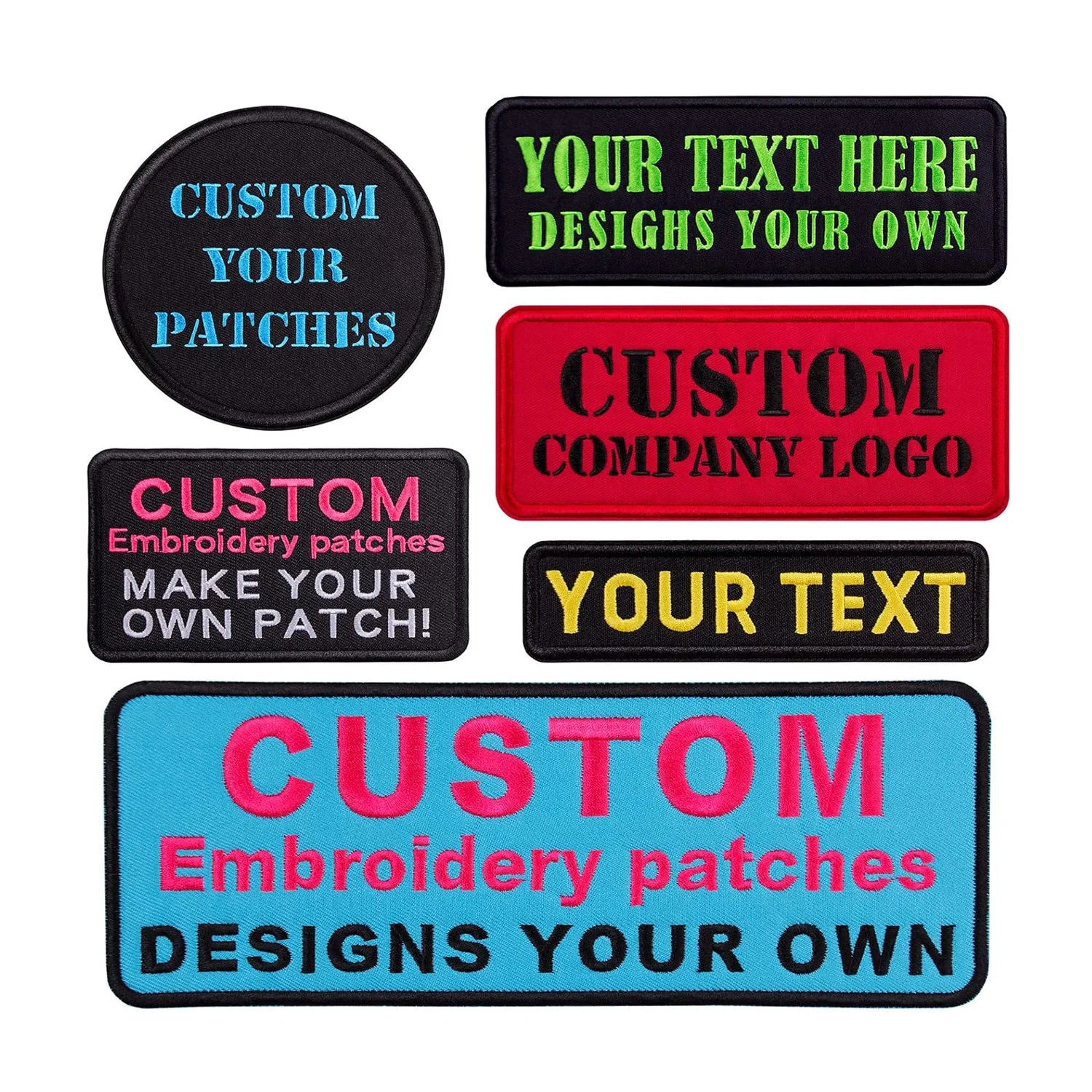 Customizable Tactical Buckle Patch with Hook and Loop Back Various Embroidered Name and Alphabet Heart Shapes Patches