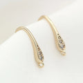 Factory Wholesale 14K Gold Plated Inlaid Zircon Earring Hooks for Earring Making