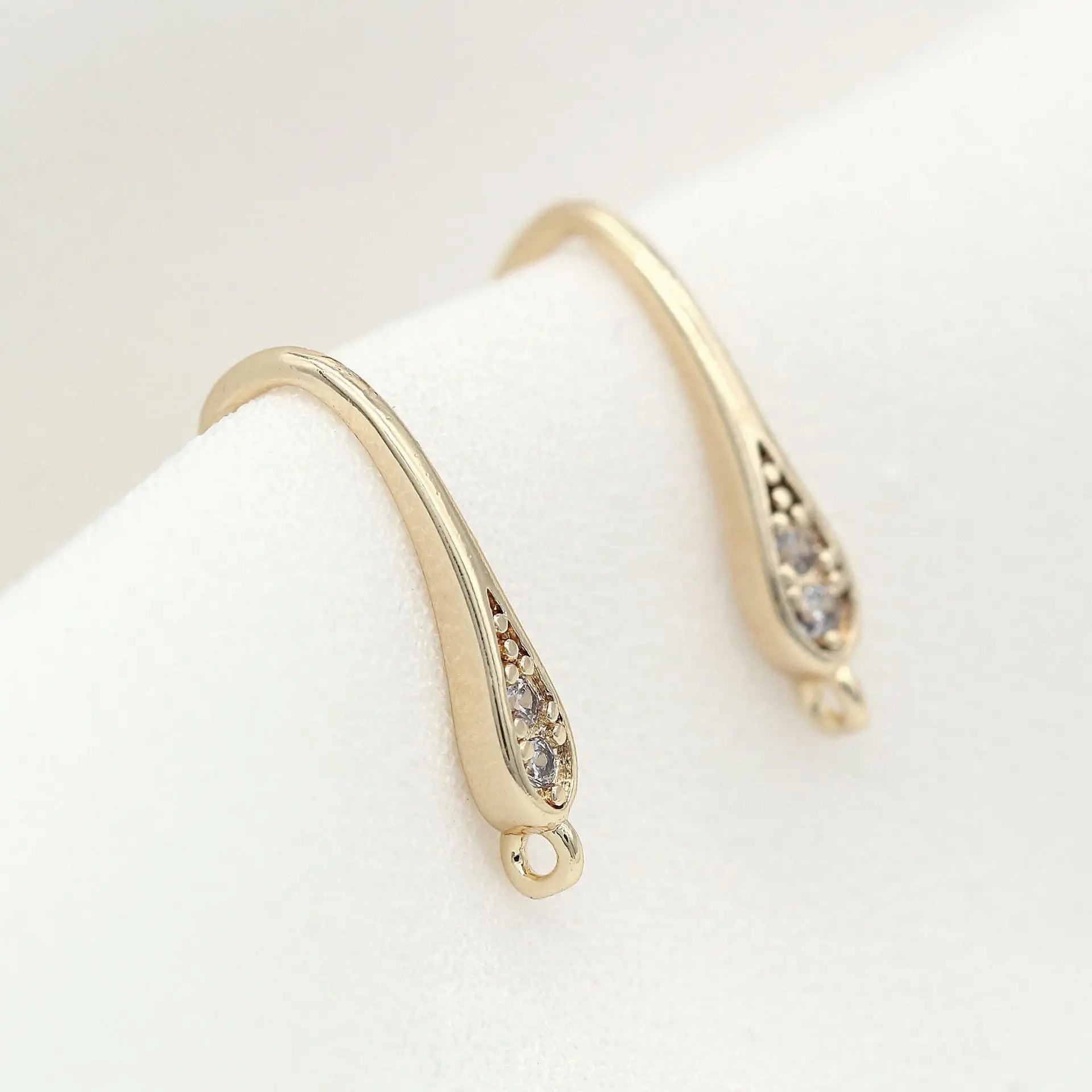 Factory Wholesale 14K Gold Plated Inlaid Zircon Earring Hooks for Earring Making
