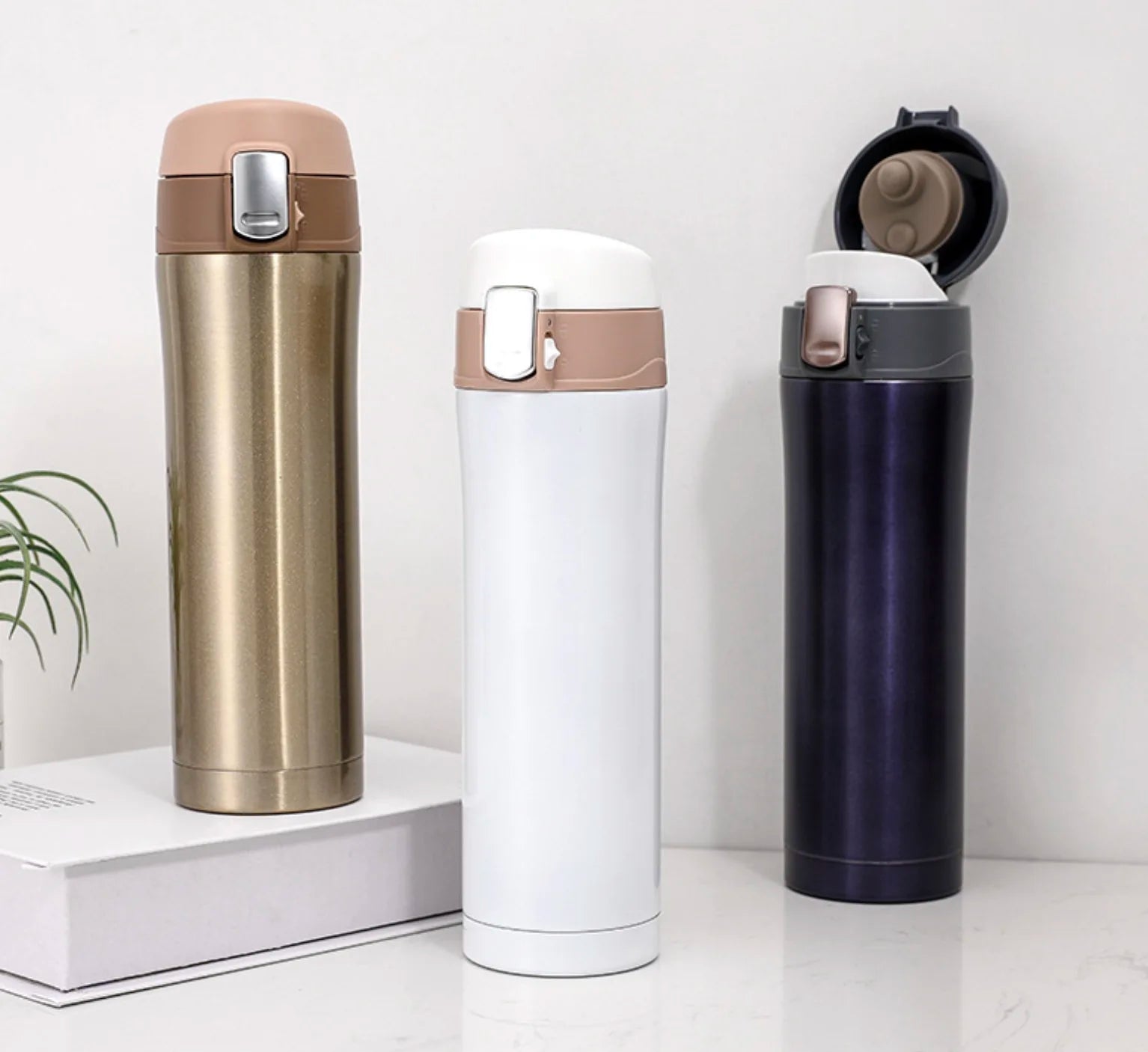 Stainless Steel Large 500ml Thermal Flask Coffee Mug Double Wall Vacuum Insulated Sports Drink Water Bottle Lid Modern Children