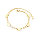 New Style Double Layer Stainless Steel Bracelet with Titanium Steel Heart Pendant Ladies Fashion Jewelry