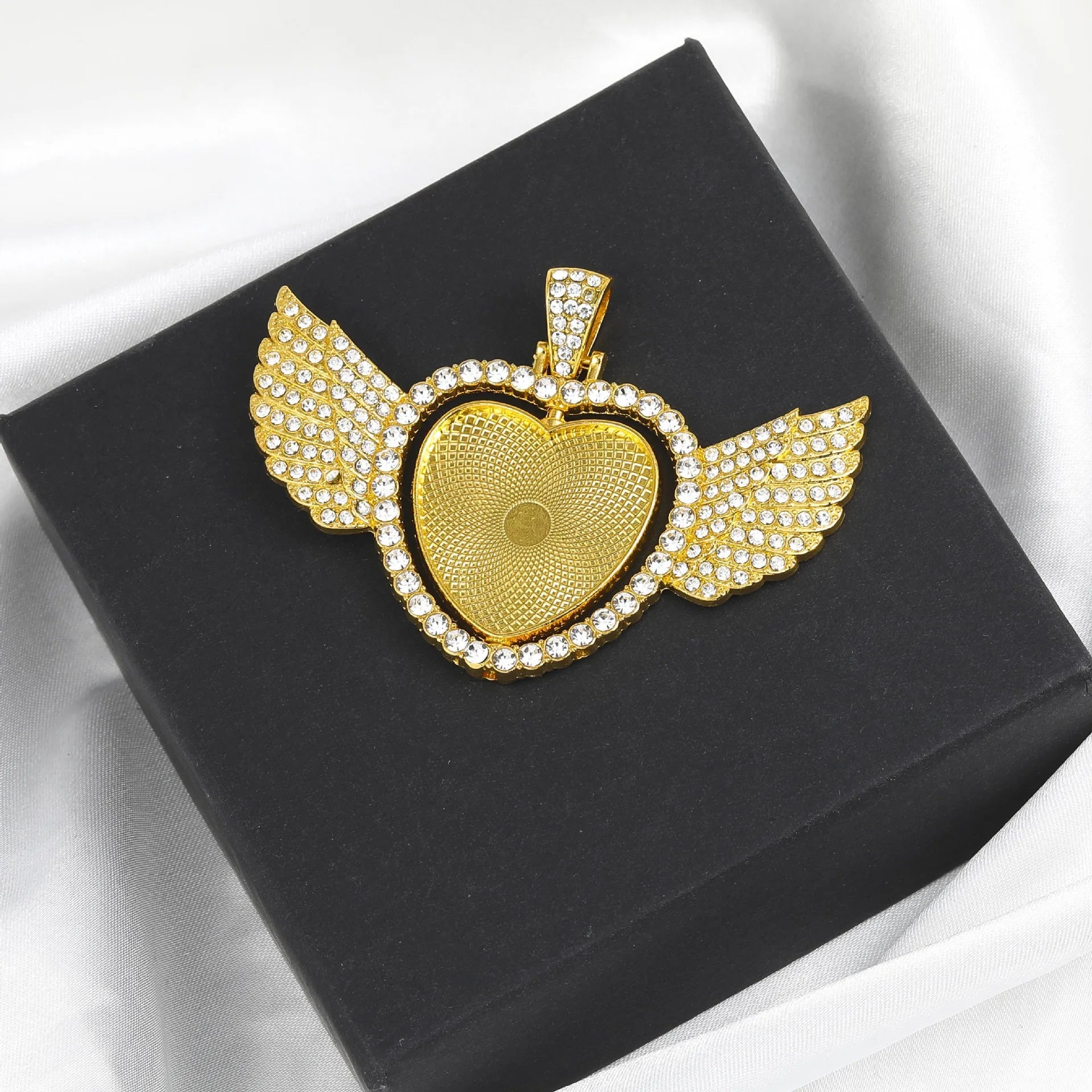 Double Side Swift 25mm Angel Wing Cabochons Hiphop Jewelry Making DIY Craft Picture Frame Pendant Mainly Made Alloy for Children