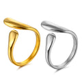 High End Trendy Tarnish Free Jewelry 18K Gold Plated Jewelry Wholesale Snake Stainless Steel Opening Adjustable Rings Women Men