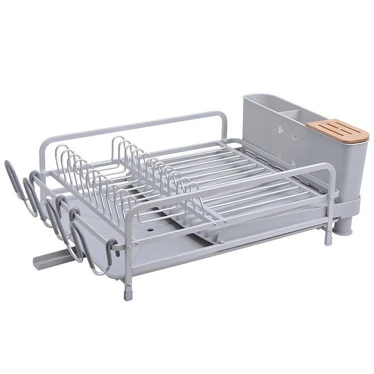 Extendable Storage Aluminium Dish Drying Plate Holder Dryer Kitchen Utensils Dish Drain Rack Kitchen Organizer Drainer Storage R
