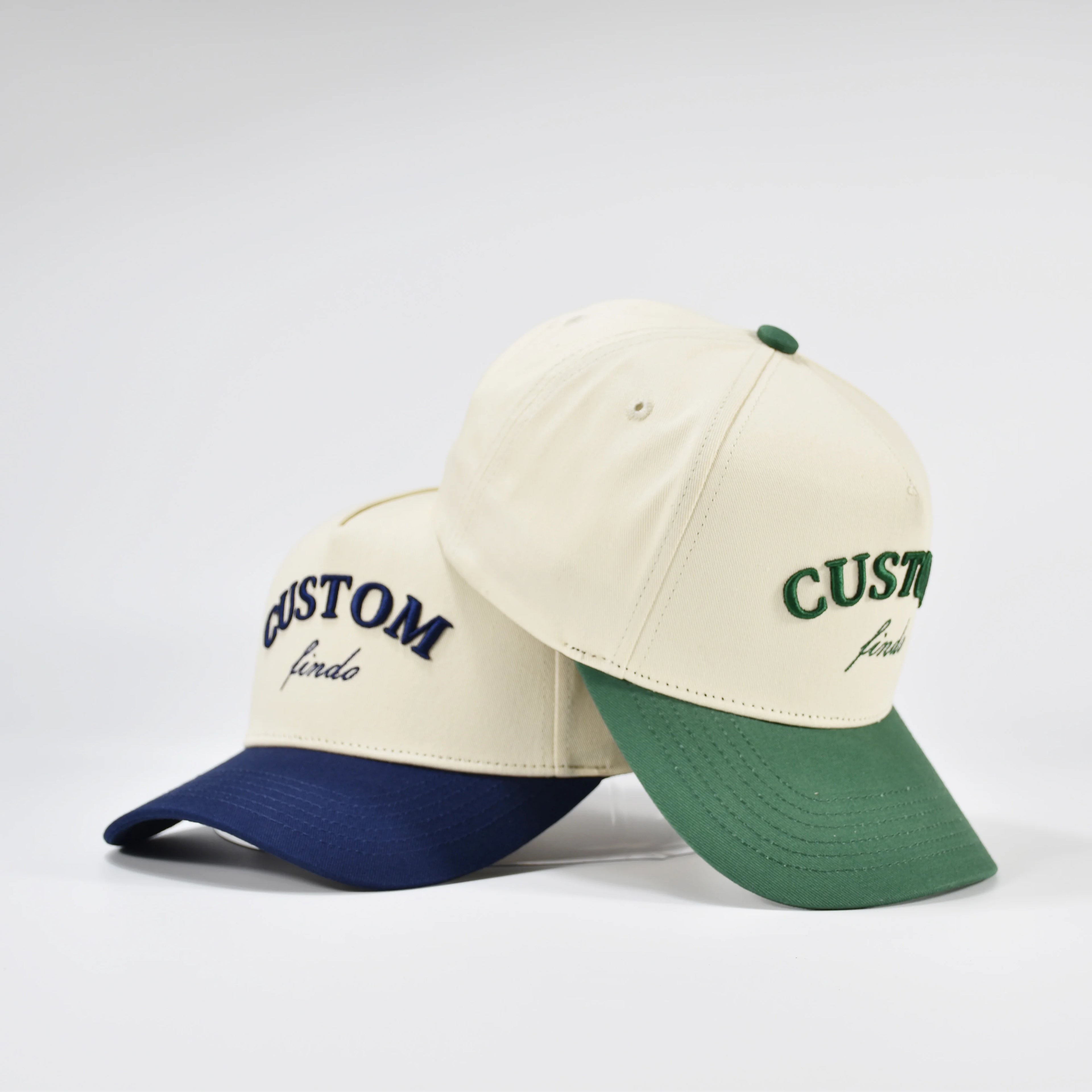 Custom-made According Samples Adjustable 3D Embroidered Logo 5-panel Two-tone Golas Structure Waterproof Sporty Unisex Sports