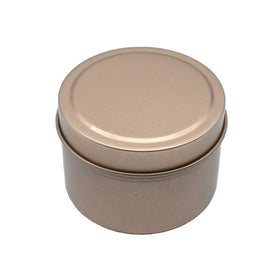 Wholesale 4oz Empty Round Scented Decorative Rose Gold Tinplate Screw Cap Travel Candle Tins