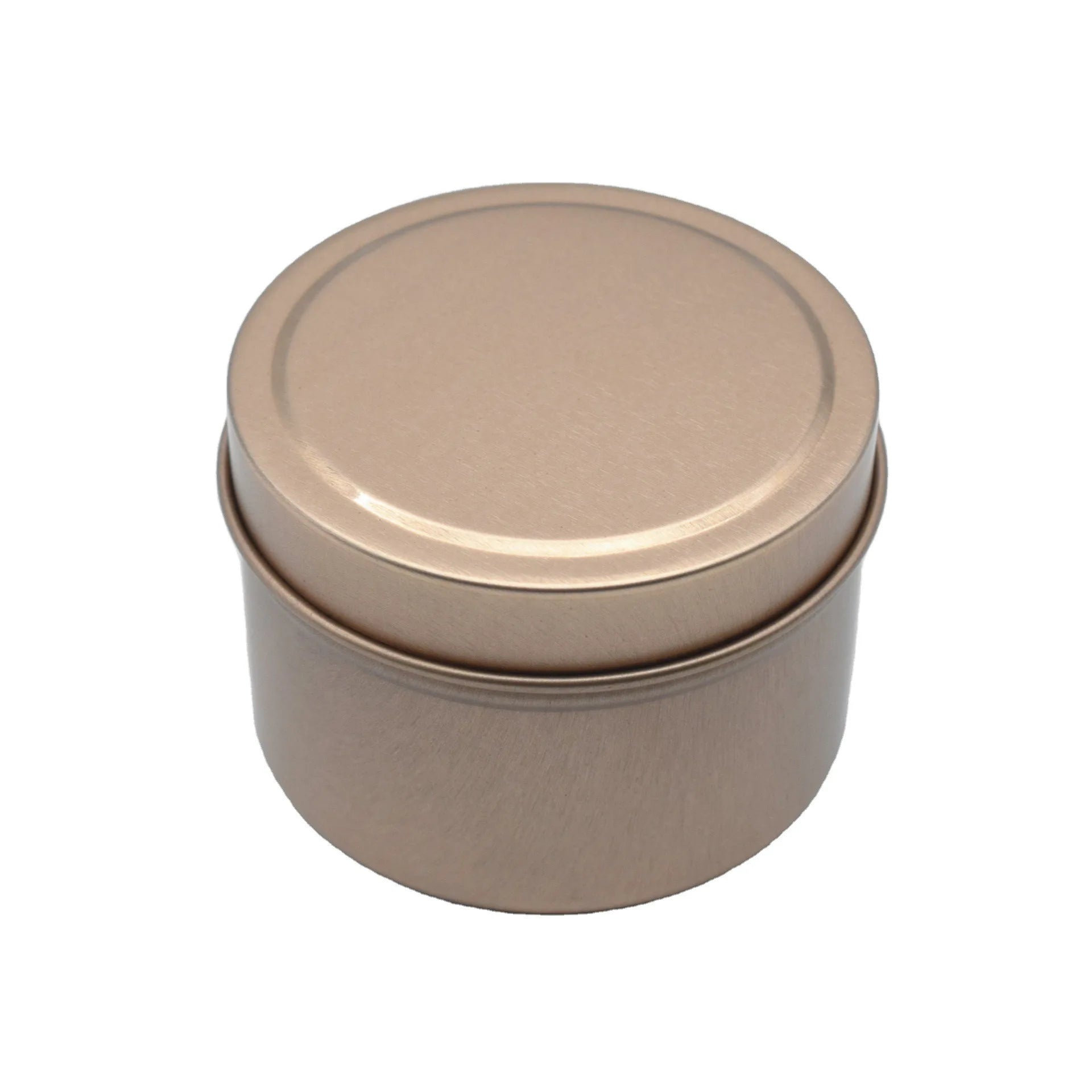 Wholesale 4oz Empty Round Scented Decorative Rose Gold Tin Container Jars Travel Rose Gold Tinplate Candle Tins