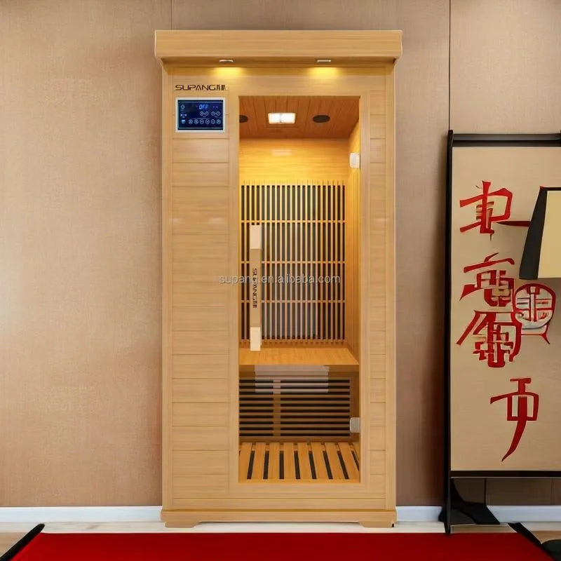 Modern Design Portable Far Infrared Sauna Solid Hemlock Wood Electric Heating for 1-3 People for Sale for Villas