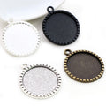 25mm Inner Size Bronze Silver Plated Fashion Style Cabochon Base Setting Charms Pendant Blank Bezel Trays